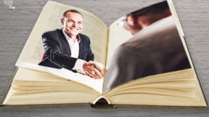 imagem que ilustra o post Ler bons livros é o passo decisivo para o sucesso: Na imagem pode ser visto um livro aberto em uma página com duas pessoas de sucesso!