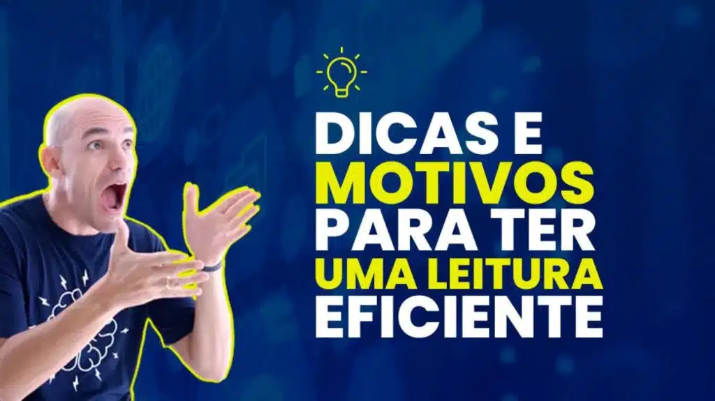 Renato Alves apontando para o texto dicas para leitura eficiente